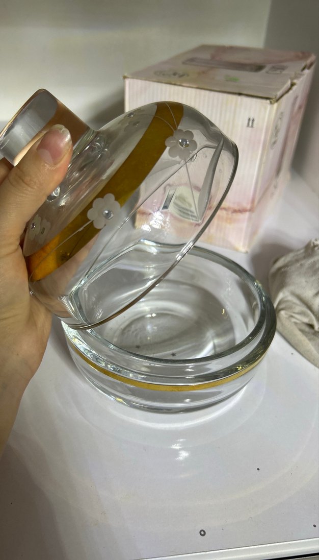 Altın Detaylı Cam Vazo - Görsel 3