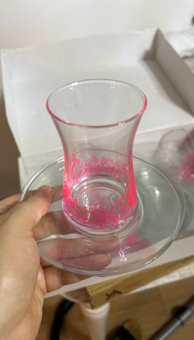 Pembe Desenli 6'lı Çay Bardağı Seti - Görsel 2