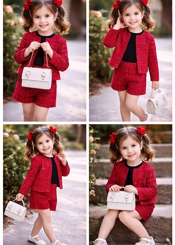 Kırmızı Triko Mini Takım - Görsel 2