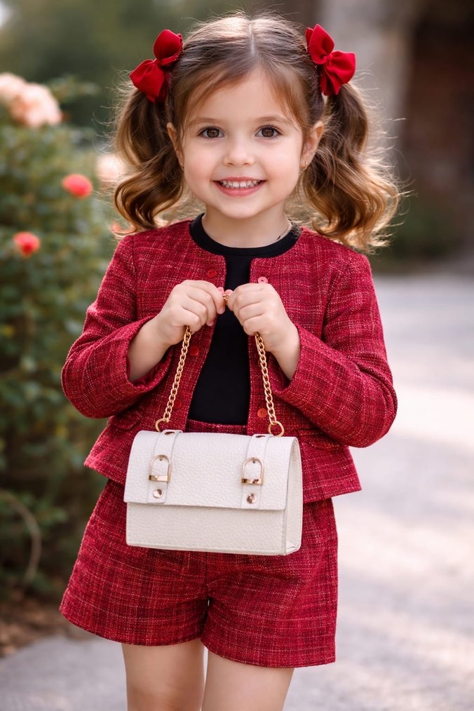 Kırmızı Triko Mini Takım - Görsel 3