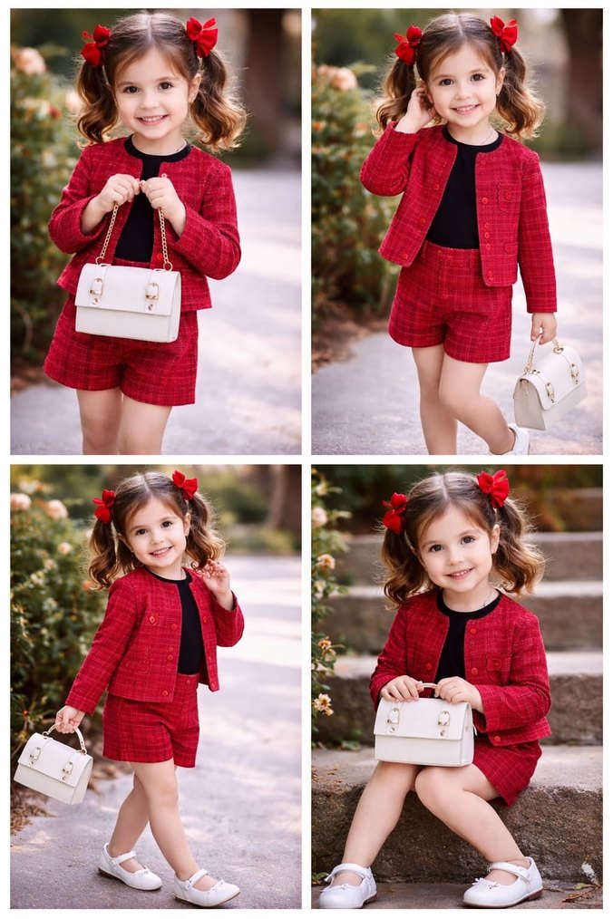 Kırmızı Triko Mini Takım - Görsel 2