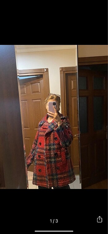 Ekoseli oversize kaban