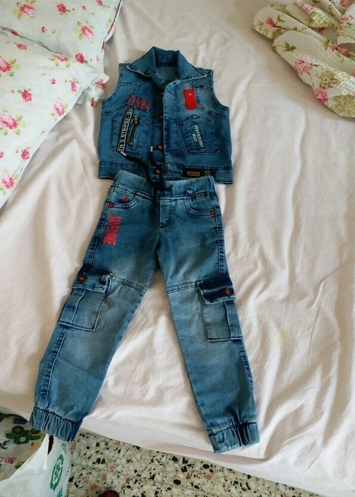 Jean pantolon yelek - Görsel 2