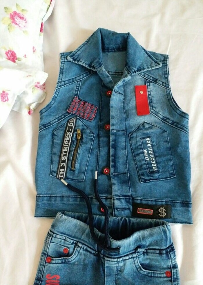 Jean pantolon yelek - Görsel 3