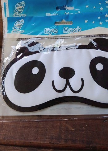 Renkli Panda Desenli Kadın Uyku Maskesi - Görsel 2