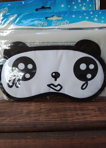 Renkli Panda Desenli Kadın Uyku Maskesi - Görsel 3