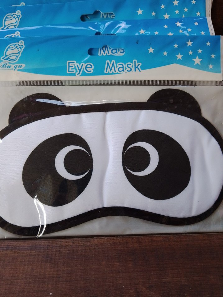 Renkli Panda Desenli Kadın Uyku Maskesi - Görsel 5