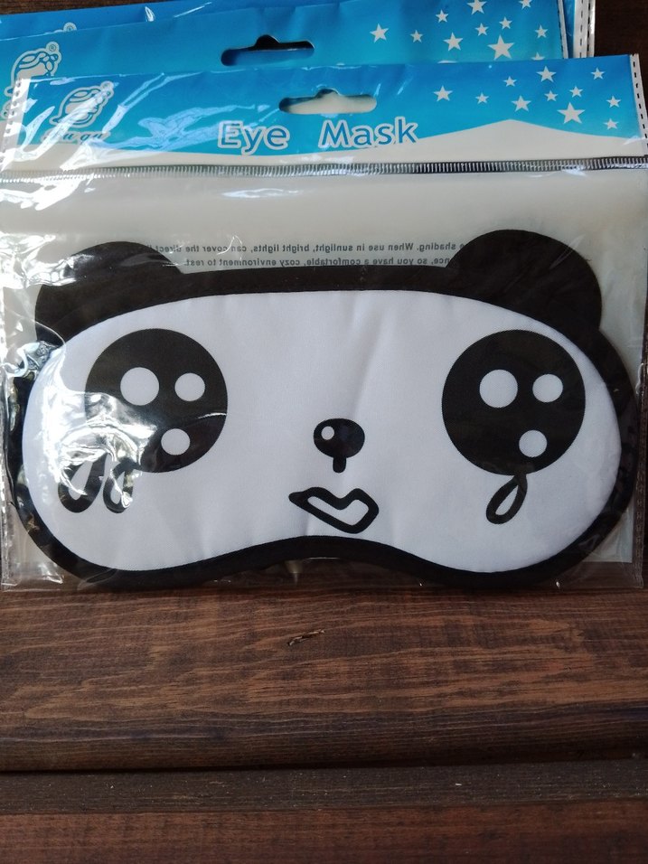 Renkli Panda Desenli Kadın Uyku Maskesi - Görsel 3