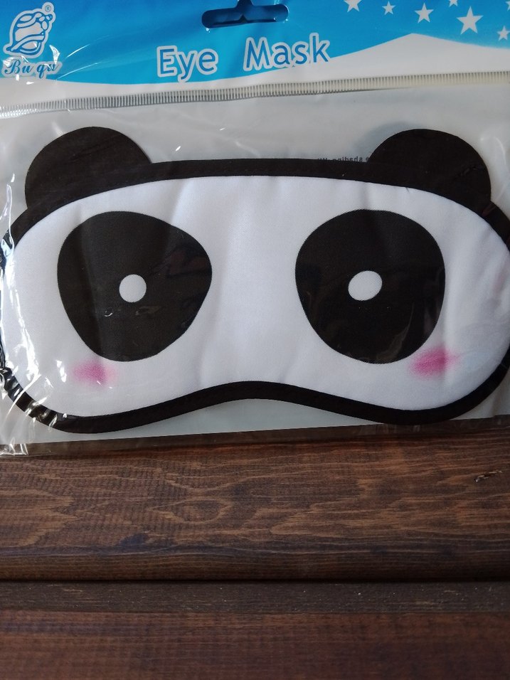 Renkli Panda Desenli Kadın Uyku Maskesi - Görsel 4