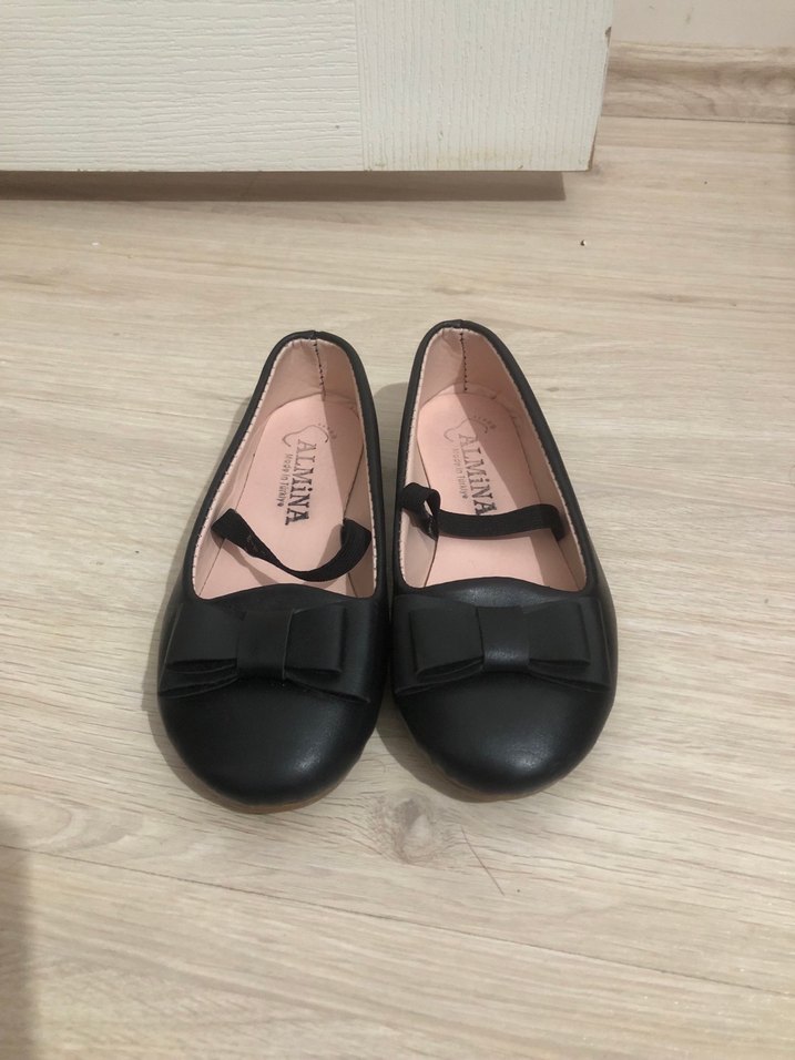 Kız Çocuk Siyah Fiyonk Detaylı Babet - Görsel 2