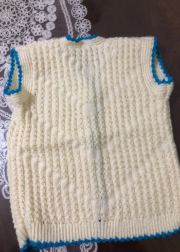Bebek Örgü V Yaka Yelek - Görsel 5