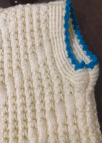 Bebek Örgü V Yaka Yelek - Görsel 3