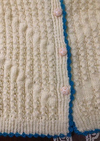 Bebek Örgü V Yaka Yelek - Görsel 2