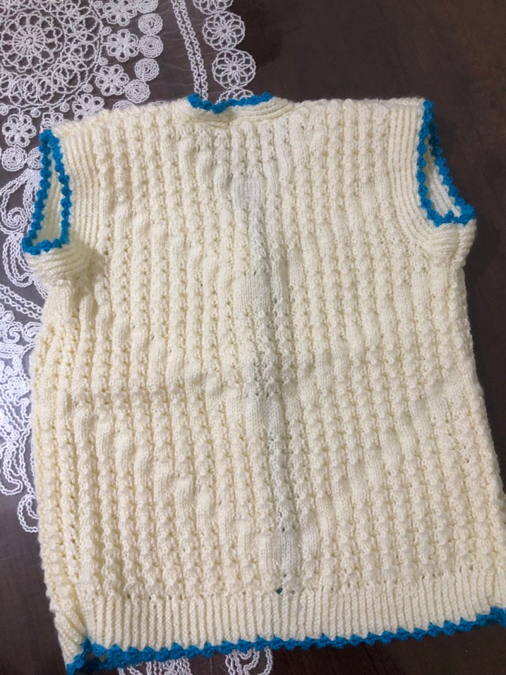 Bebek Örgü V Yaka Yelek - Görsel 5
