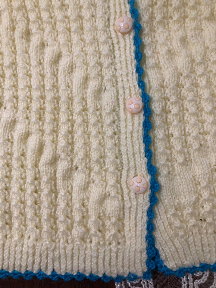 Bebek Örgü V Yaka Yelek - Görsel 2