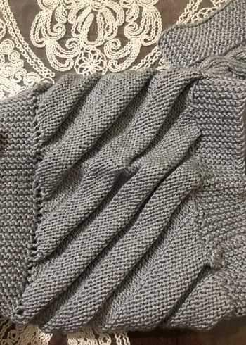 Gri El Örgüsü Kadın Bere Ve Boyunluk - Görsel 5