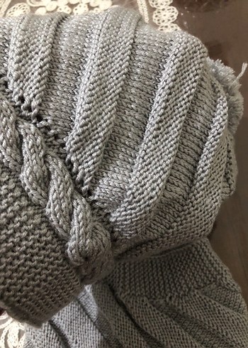 Gri El Örgüsü Kadın Bere Ve Boyunluk - Görsel 7