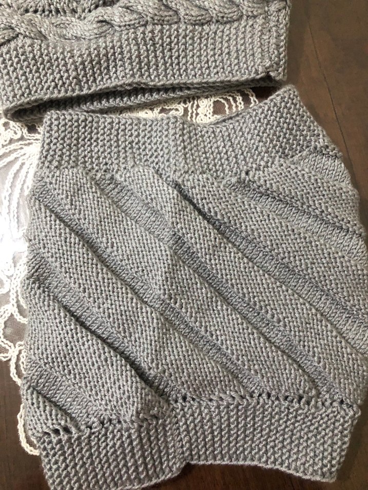 Gri El Örgüsü Kadın Bere Ve Boyunluk - Görsel 3