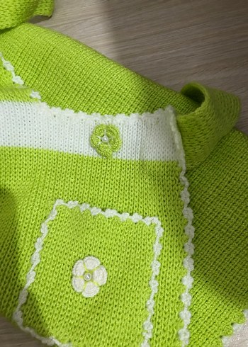 Nakışlı Yeşil El Örgüsü Mutfak Önlüğü - Görsel 4