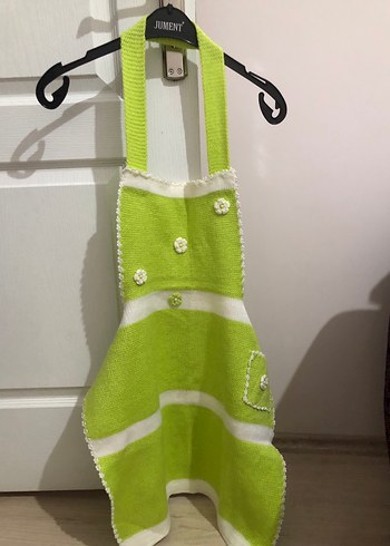 Nakışlı Yeşil El Örgüsü Mutfak Önlüğü - Görsel 5