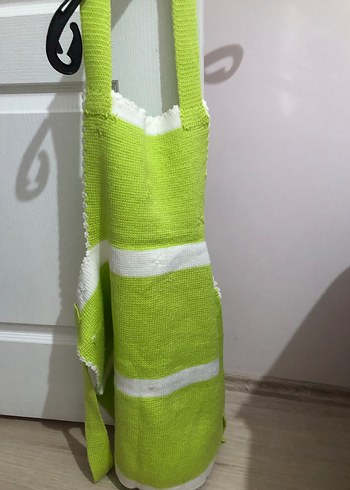 Nakışlı Yeşil El Örgüsü Mutfak Önlüğü - Görsel 3