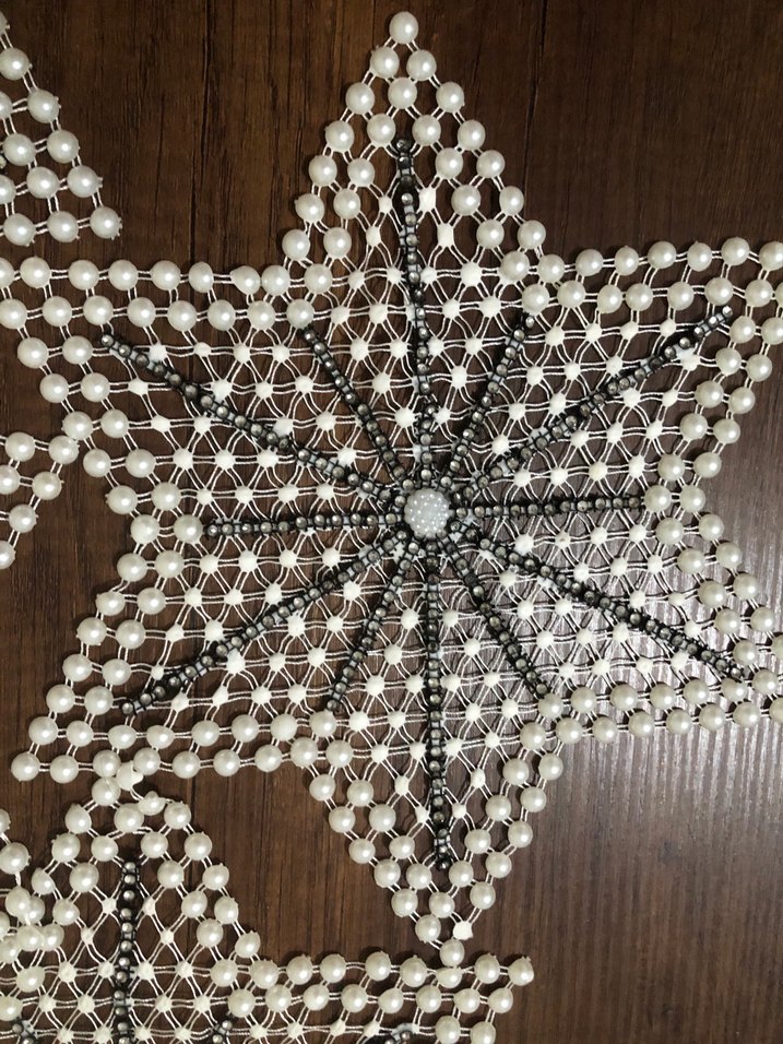 Yıldız Desenli Geleneksel El İşi Örtü - Görsel 4