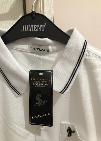 Erkek Beyaz Kısa Kollu Polo Tişört - Görsel 2