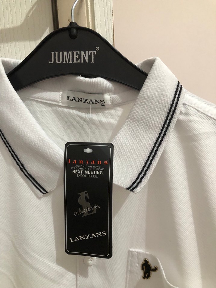 Erkek Beyaz Kısa Kollu Polo Tişört - Görsel 2