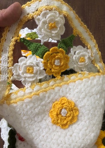 Çiçek Motifli El Örgüsü Lif Seti - Görsel 5