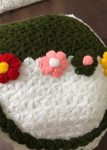 Çiçek Motifli El Örgüsü Lif Seti - Görsel 4