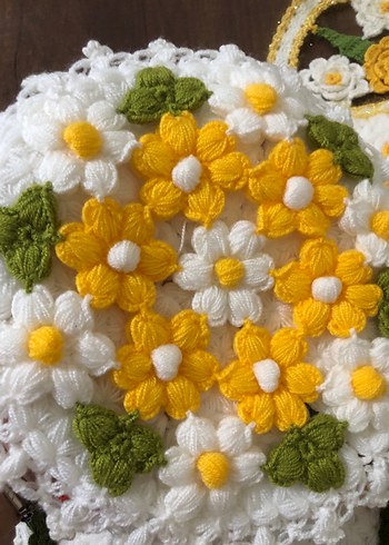 Çiçek Motifli El Örgüsü Lif Seti - Görsel 6