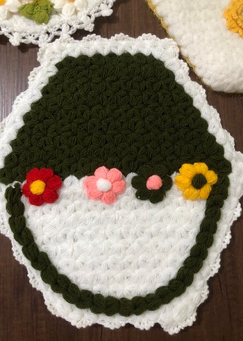 Çiçek Motifli El Örgüsü Lif Seti - Görsel 7