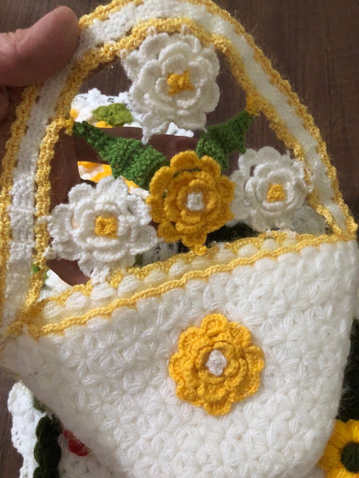 Çiçek Motifli El Örgüsü Lif Seti - Görsel 5