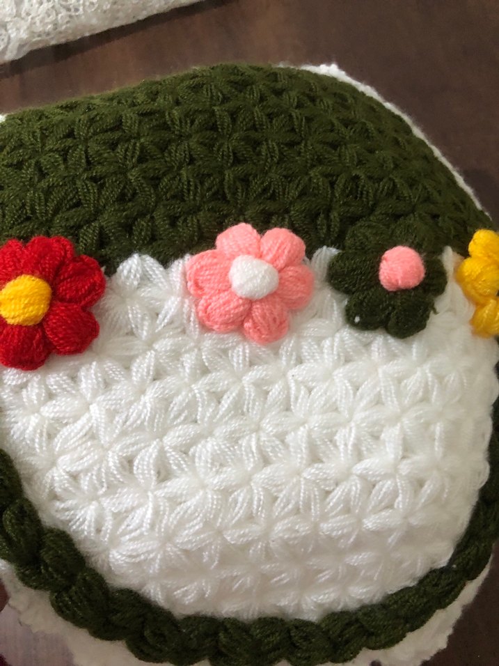 Çiçek Motifli El Örgüsü Lif Seti - Görsel 4