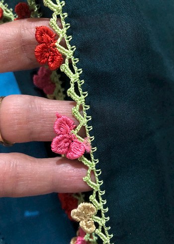 Dantel Detaylı Çok Renkli Kadın Yazmalar - Görsel 2