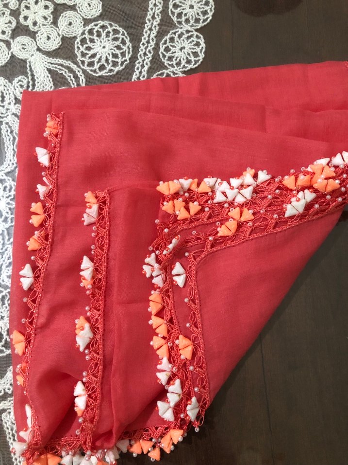 Dantel Detaylı Çok Renkli Kadın Yazmalar - Görsel 4