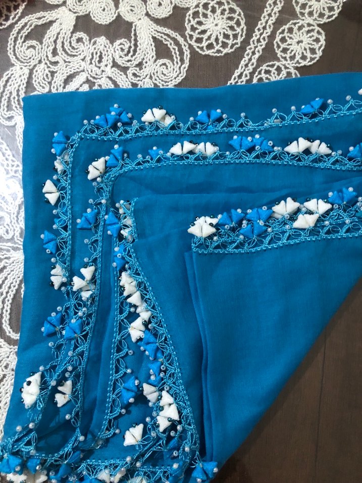 Dantel Detaylı Çok Renkli Kadın Yazmalar - Görsel 5