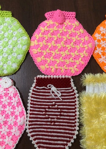 Renkli El Örgüsü Banyo Lifleri - Görsel 3