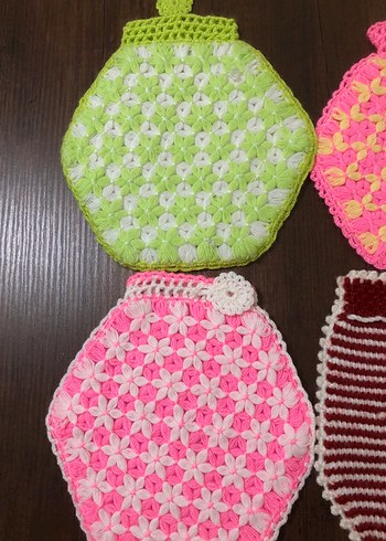 Renkli El Örgüsü Banyo Lifleri - Görsel 4