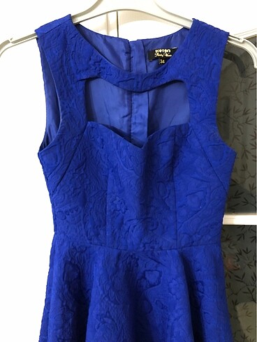 SAKS MAVİSİ ABİYE KISA ELBİSE - Görsel 10