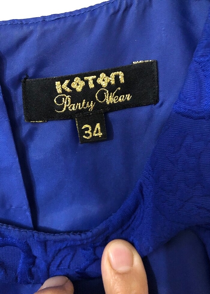 SAKS MAVİSİ ABİYE KISA ELBİSE - Görsel 4