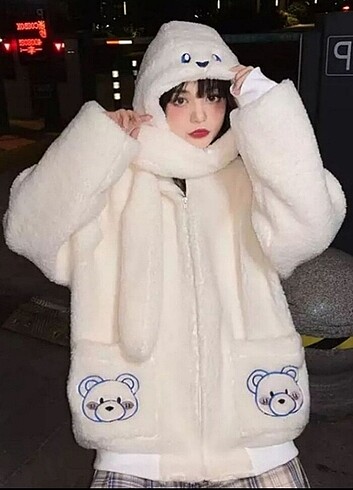 Kawaii cutecore peluş mont