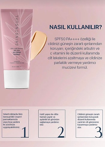 Skin Sensual BB Krem SPF50 PA++++ Beige - Görsel 3
