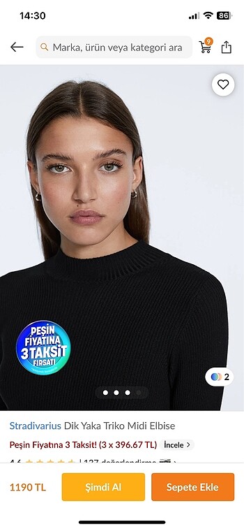 s Beden Stradivarius triko elbise