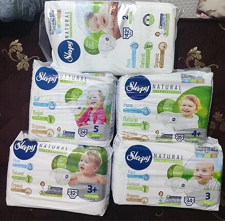 Sleepy Naturel Bebek bezi karma paket(5 paket)