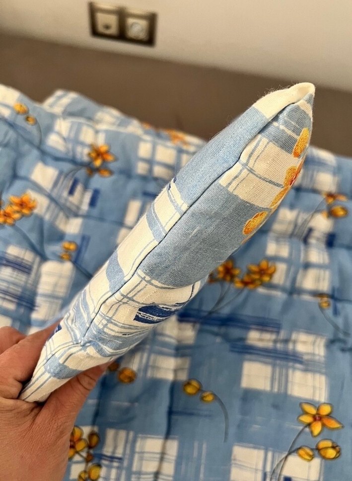 Mavi Çiçekli Yumuşak Yatak Örtüsü - Görsel 2