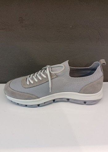 Gri Süet  Triko Bağcıklı Erkek Spor Ayakkabı 41 numara - Görsel 3