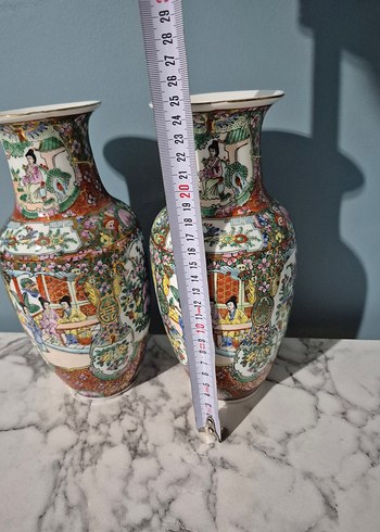 Renkli Çift Seramik Vazo - Görsel 2