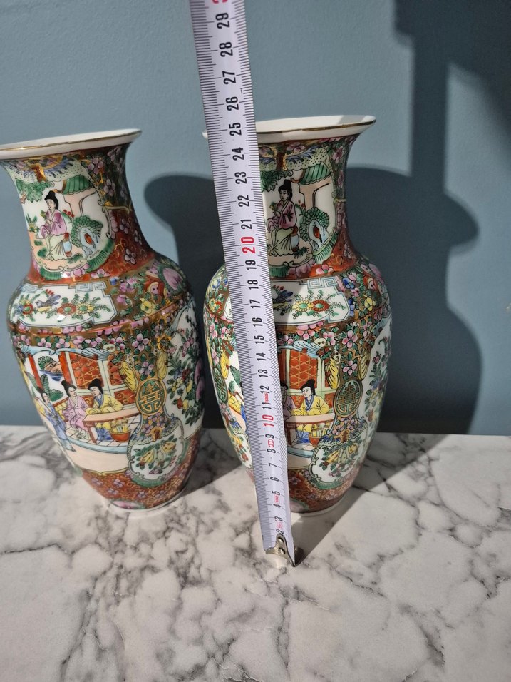 Renkli Çift Seramik Vazo - Görsel 2