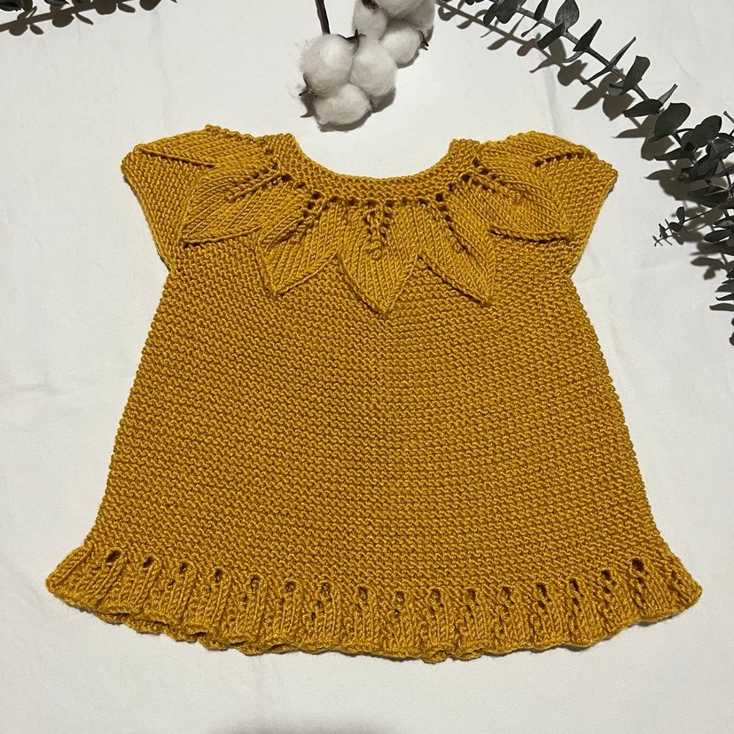 Kız Çocuk Parlak Sarı Örgü Yelek - Görsel 3